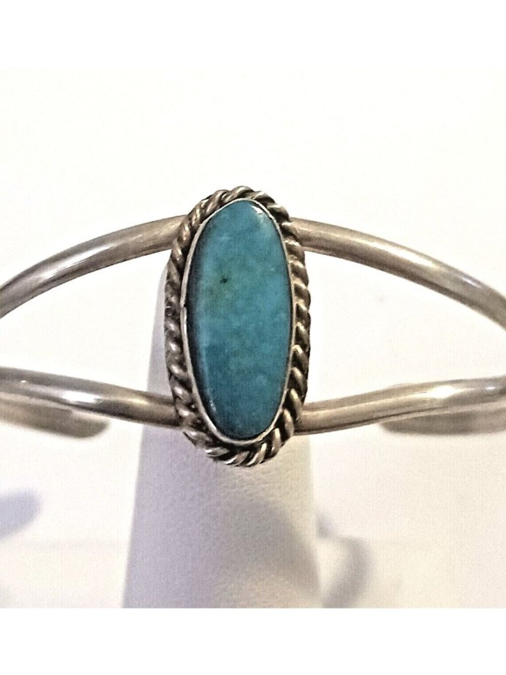 Navajo Vintage Geraldine Yazzie Turquoise Sterling Cuff (1551)